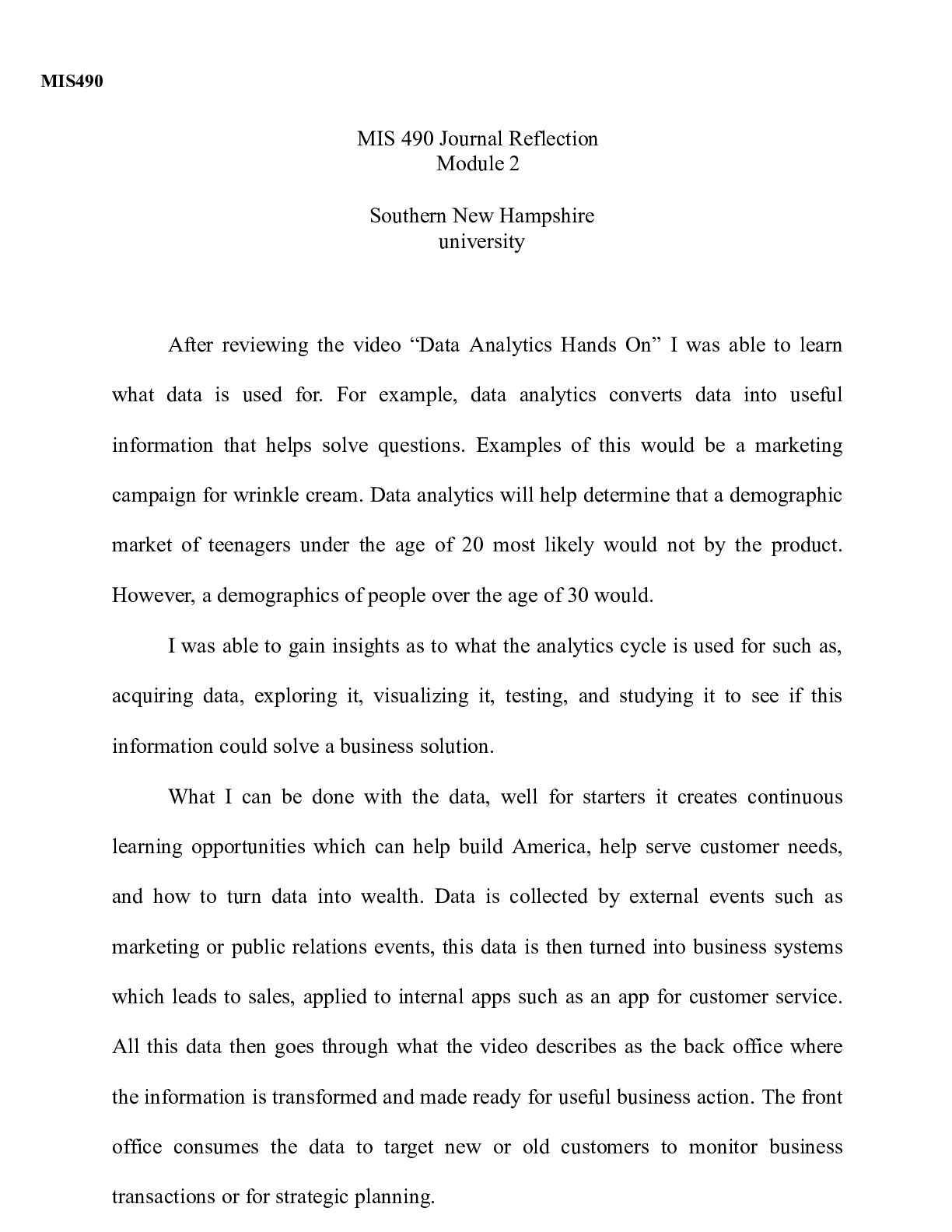 Preview image of MIS 490 Journal Reflection Module 2.docx  MIS490  MIS 490 Journal Reflection Module 2  Sou document